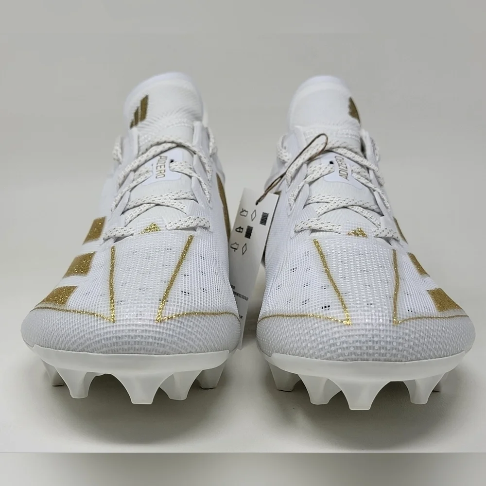 Adidas‎ Adizero Electric Men's Size 8 White Gold Football Cleats IE4381 New